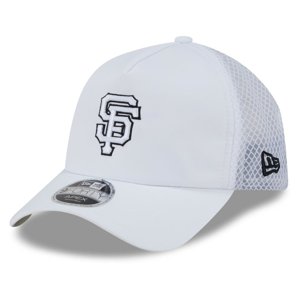 San Francisco Giants New Era 2026 Batting Practice Apex 9FORTY Adjustable Trucker Hat - White Hats
