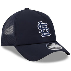 St. Louis Cardinals New Era 2026 Batting Practice Apex 9FORTY Adjustable Trucker Hat - Navy Hats