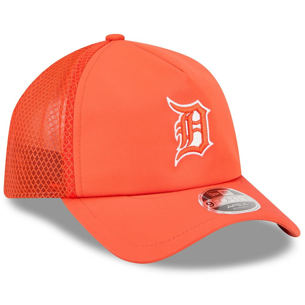 Detroit Tigers New Era 2026 Batting Practice Apex 9FORTY Adjustable Trucker Hat - Orange Hats