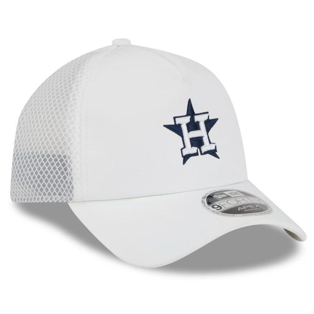Houston Astros New Era 2026 Batting Practice Apex 9FORTY Adjustable Trucker Hat - White Hats