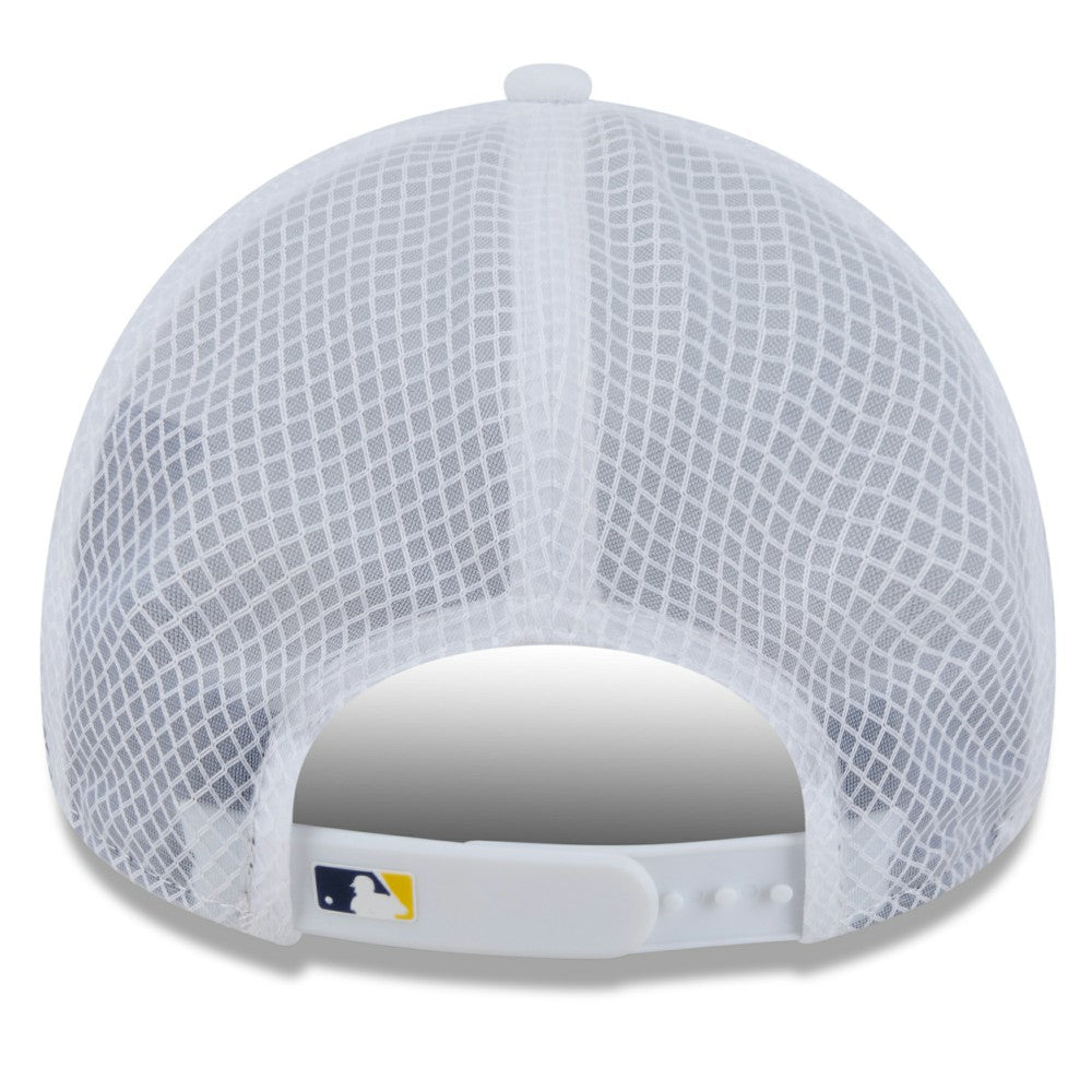 Milwaukee Brewers New Era 2026 Batting Practice Apex 9FORTY Adjustable Trucker Hat - White Hats