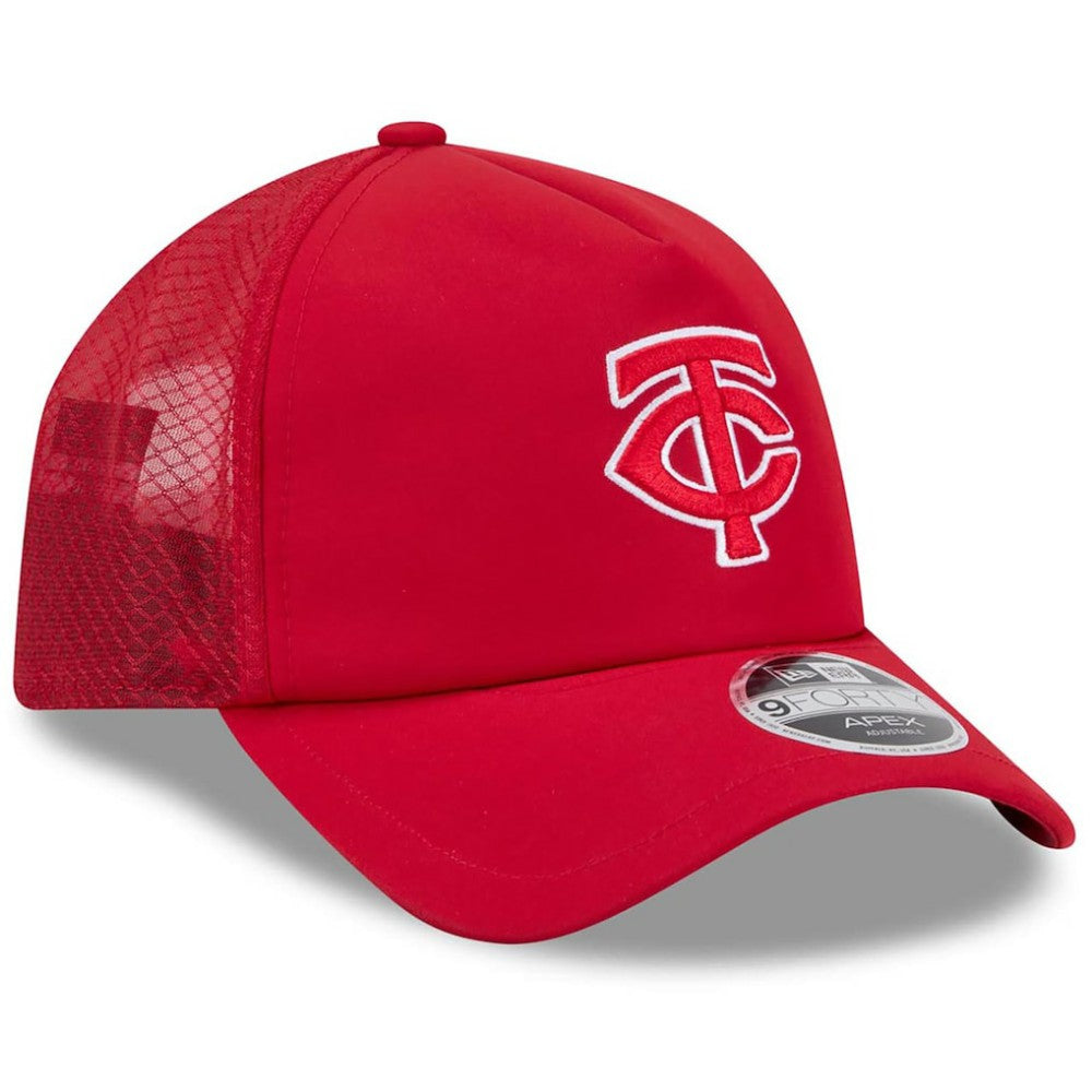 Minnesota Twins New Era 2026 Batting Practice Apex 9FORTY Adjustable Trucker Hat - Red Hats