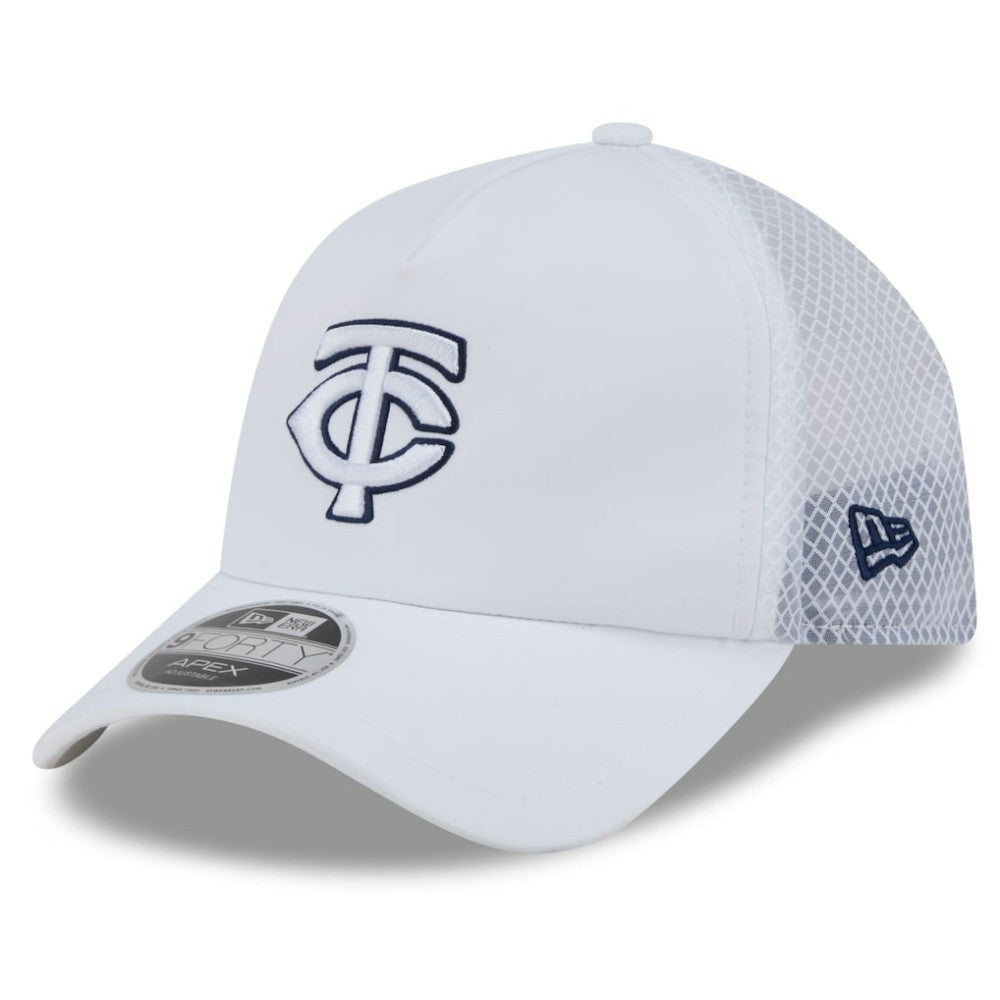 Minnesota Twins New Era 2026 Batting Practice Apex 9FORTY Adjustable Trucker Hat - White Hats