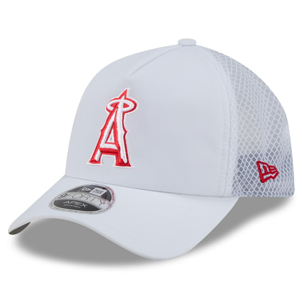 Los Angeles Angels New Era 2026 Batting Practice Apex 9FORTY Adjustable Trucker Hat - White Hats