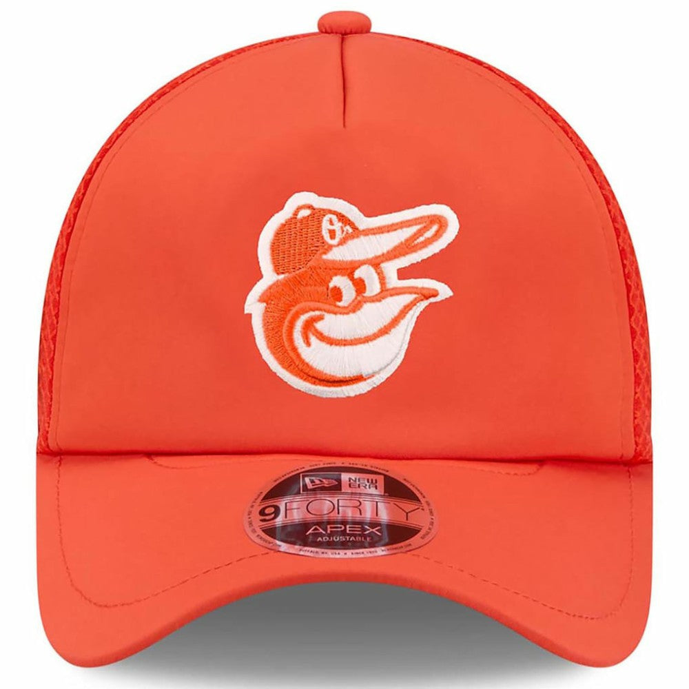 Baltimore Orioles New Era 2026 Batting Practice Apex 9FORTY Adjustable Trucker Hat - Orange Hats