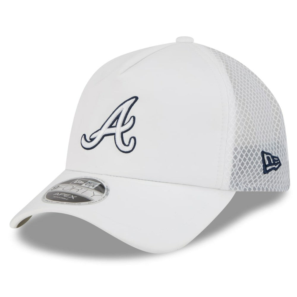 Atlanta Braves New Era 2026 Batting Practice Apex 9FORTY Adjustable Trucker Hat - White Hats