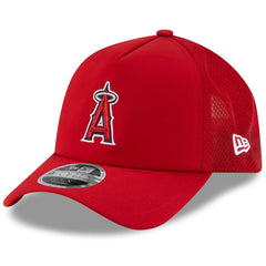 Los Angeles Angels New Era 2026 Batting Practice Apex 9FORTY Adjustable Trucker Hat - Red Hats