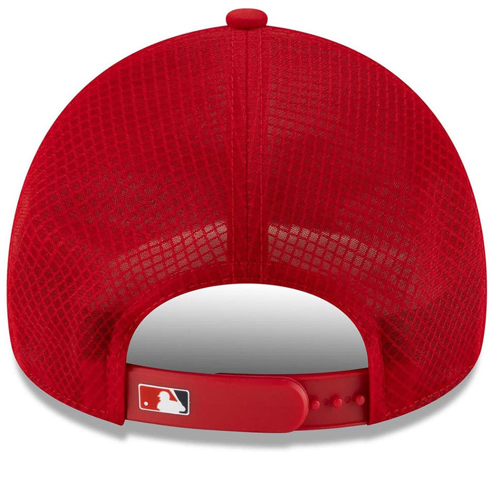 Los Angeles Angels New Era 2026 Batting Practice Apex 9FORTY Adjustable Trucker Hat - Red Hats