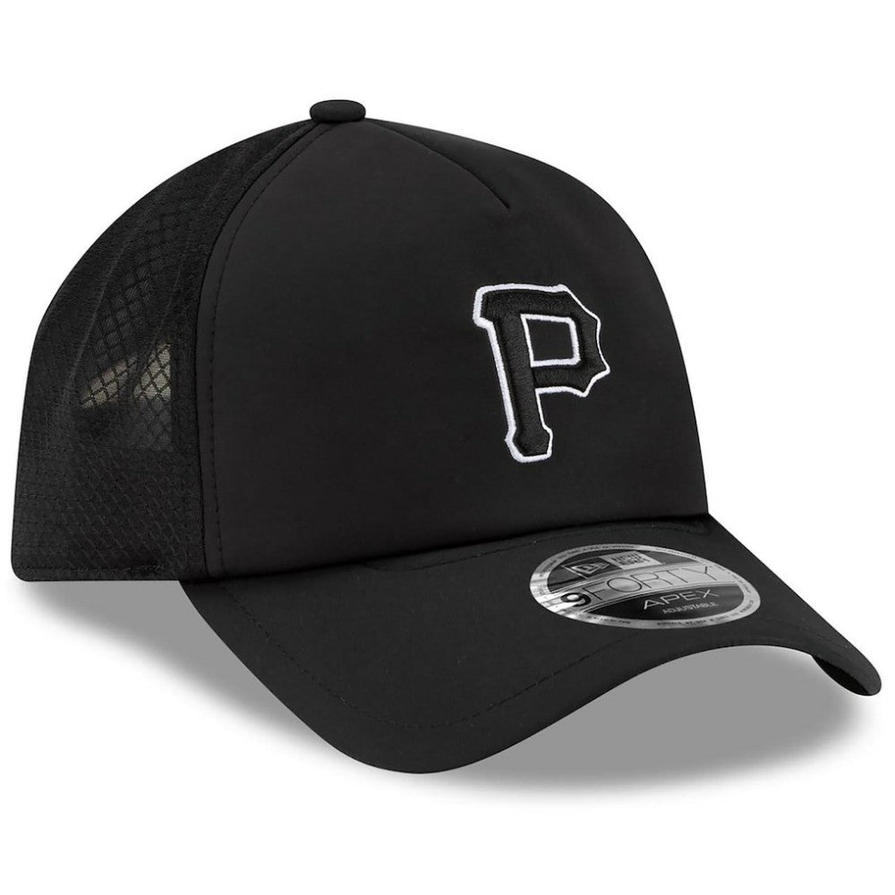 Pittsburgh Pirates New Era 2026 Batting Practice Apex 9FORTY Adjustable Trucker Hat - Black Hats