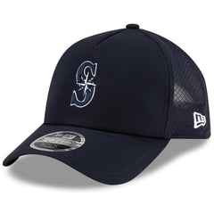 Seattle Mariners New Era 2026 Batting Practice Apex 9FORTY Adjustable Trucker Hat - Navy Hats
