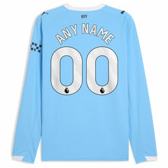 Manchester City 2025/26 Home Replica Long Sleeve Custom Jersey Sky Blue sale