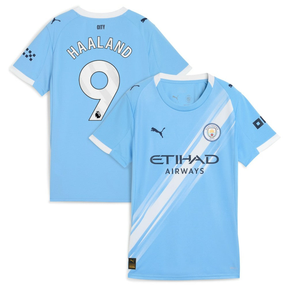 Erling Haaland Manchester City Women's 2025/26 Home Replica Player Jersey Sky Blue