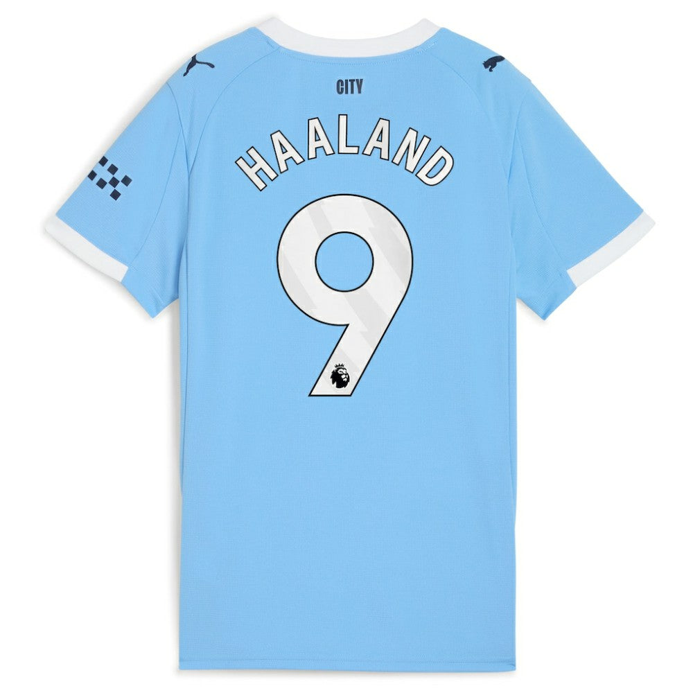 Erling Haaland Manchester City Women's 2025/26 Home Replica Player Jersey Sky Blue