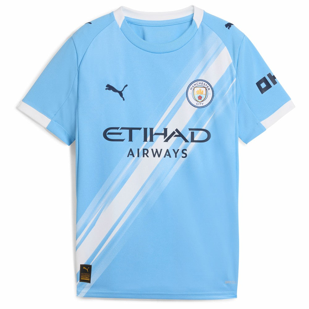 Erling Haaland Manchester City Youth 2025/26 Home Replica Player Jersey Sky Blue