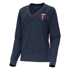 Minnesota Twins Antigua Women's Varsity Tri-Blend V-Neck Long Sleeve T-Shirt - Heather Navy T-shirts