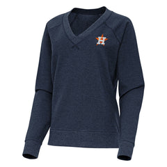 Houston Astros Antigua Women's Varsity Tri-Blend V-Neck Long Sleeve T-Shirt - Heather Navy T-shirts