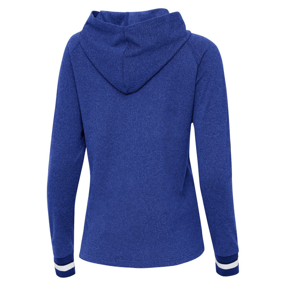 New York Mets Antigua Women's Trek Pullover Hoodie - Heather Royal Hoodies