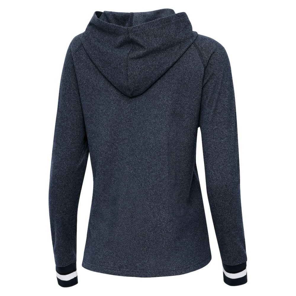 New York Yankees Antigua Women's Trek Pullover Hoodie - Heather Navy Hoodies
