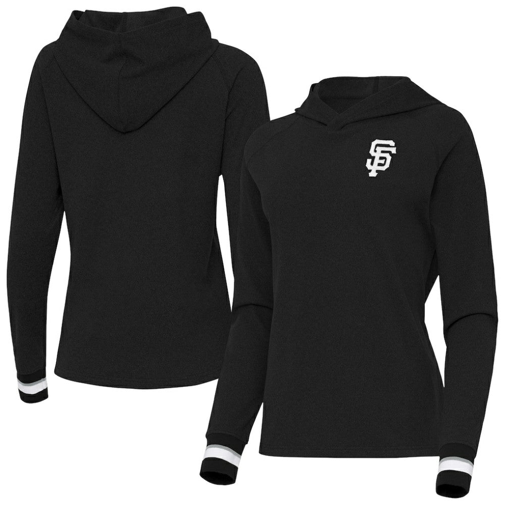 San Francisco Giants Antigua Women's Trek Pullover Hoodie - Black Hoodies