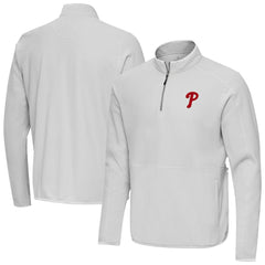 Philadelphia Phillies Antigua Step Up Quarter-Zip Pullover - Gray Pullover