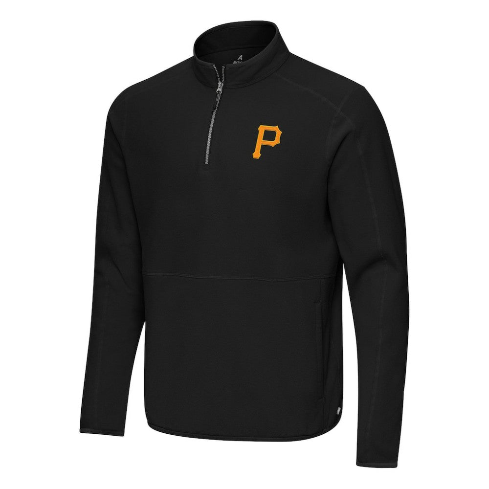 Pittsburgh Pirates Antigua Step Up Quarter-Zip Pullover - Black Pullover