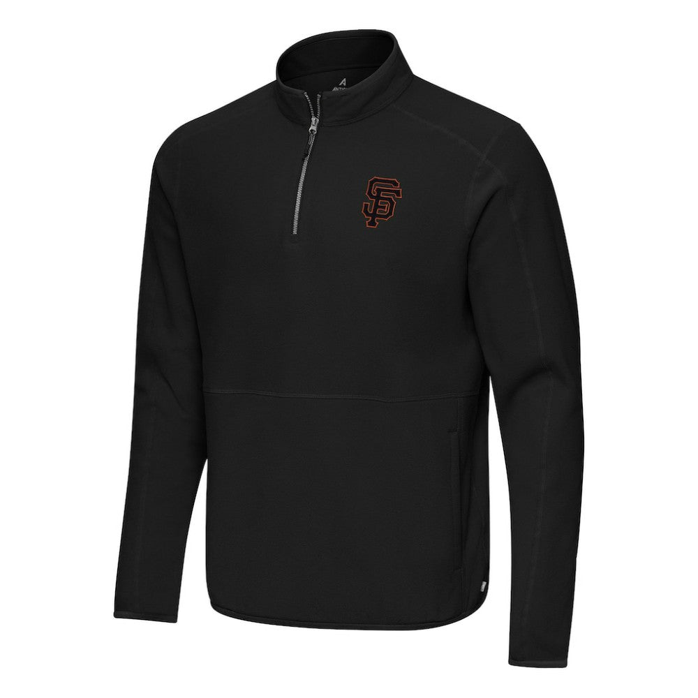 San Francisco Giants Antigua Step Up Quarter-Zip Pullover - Black Pullover