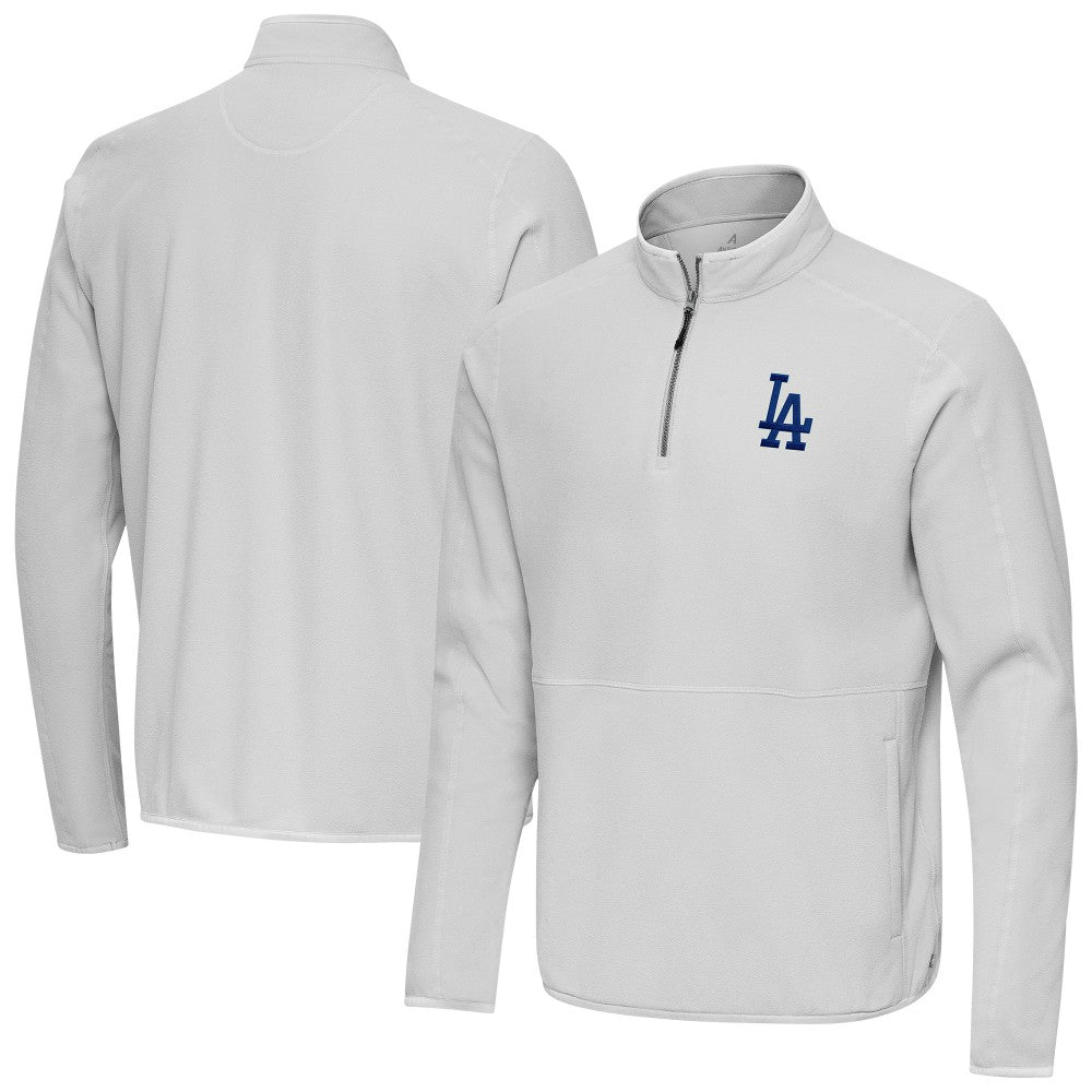 Los Angeles Dodgers Antigua Step Up Quarter-Zip Pullover - Gray Pullover