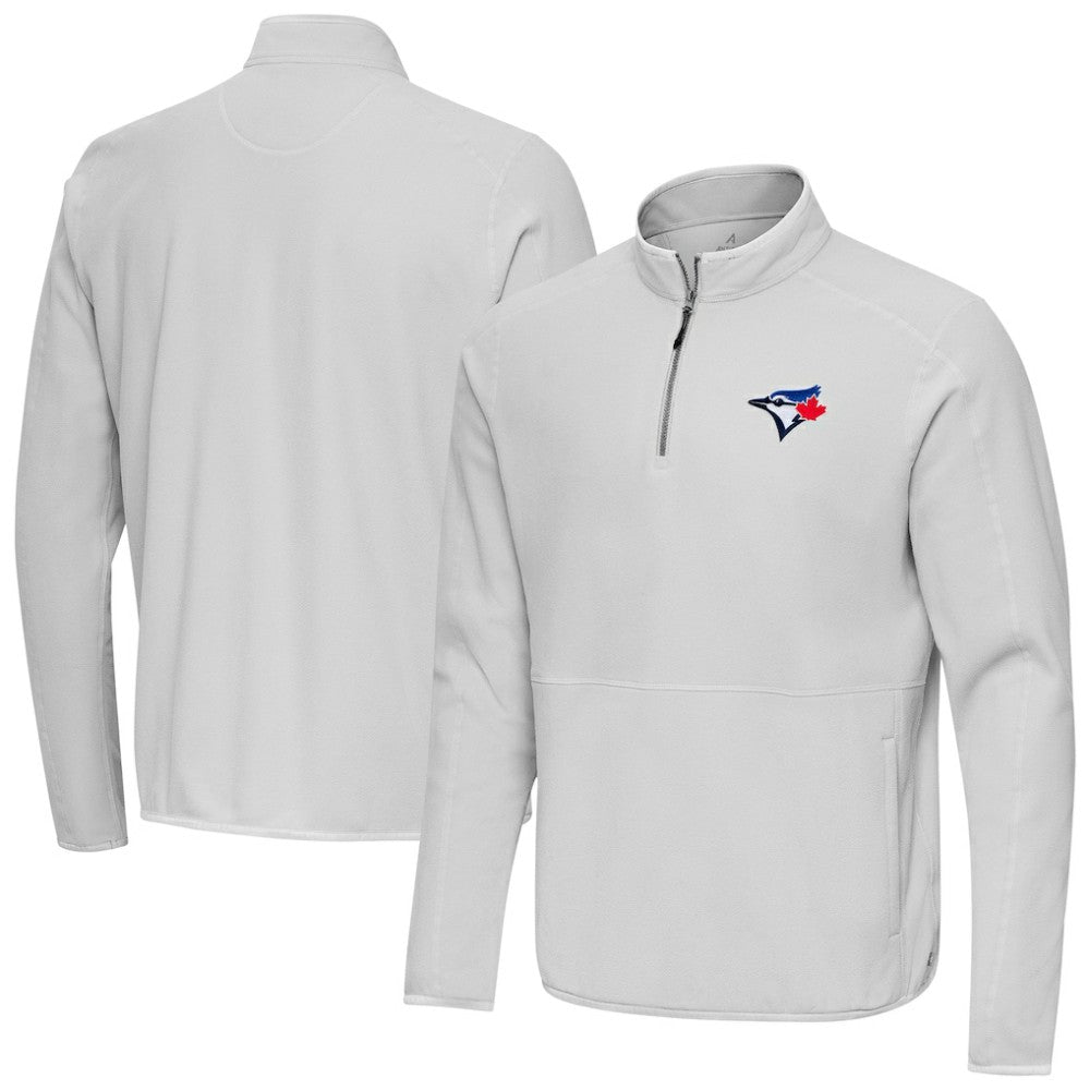 Toronto Blue Jays Antigua Step Up Quarter-Zip Pullover - Gray Pullover