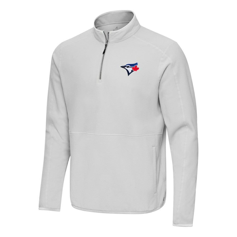 Toronto Blue Jays Antigua Step Up Quarter-Zip Pullover - Gray Pullover
