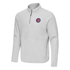 Chicago Cubs Antigua Step Up Quarter-Zip Pullover - Gray Pullover