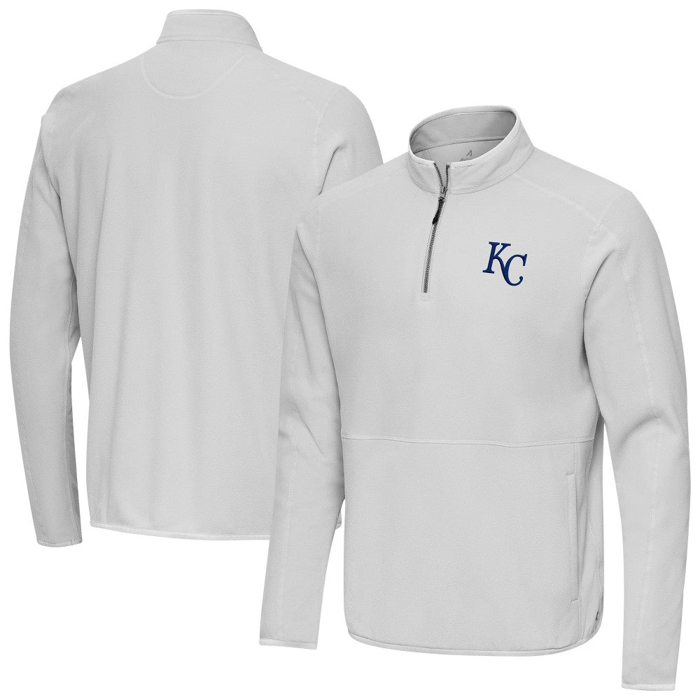 Kansas City Royals Antigua Step Up Quarter-Zip Pullover - Gray Pullover
