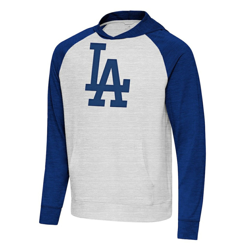 Los Angeles Dodgers Antigua Urgent Pullover Hoodie - Royal/Gray Hoodies