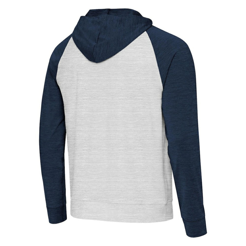 Minnesota Twins Antigua Urgent Pullover Hoodie - Heather Navy/Gray Hoodies