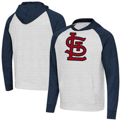 St. Louis Cardinals Antigua Urgent Pullover Hoodie - Heather Navy/Gray Hoodies