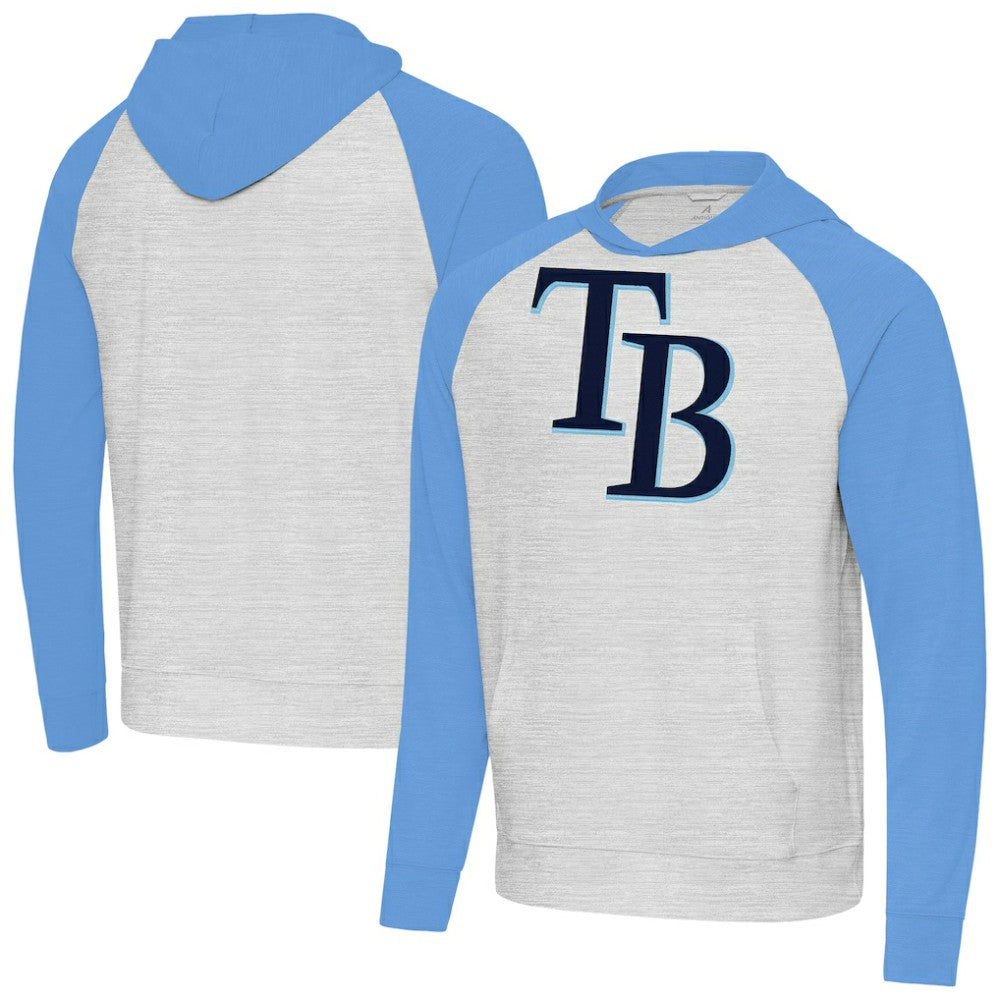 Tampa Bay Rays Antigua Urgent Pullover Hoodie - Powder Blue/Gray Hoodies