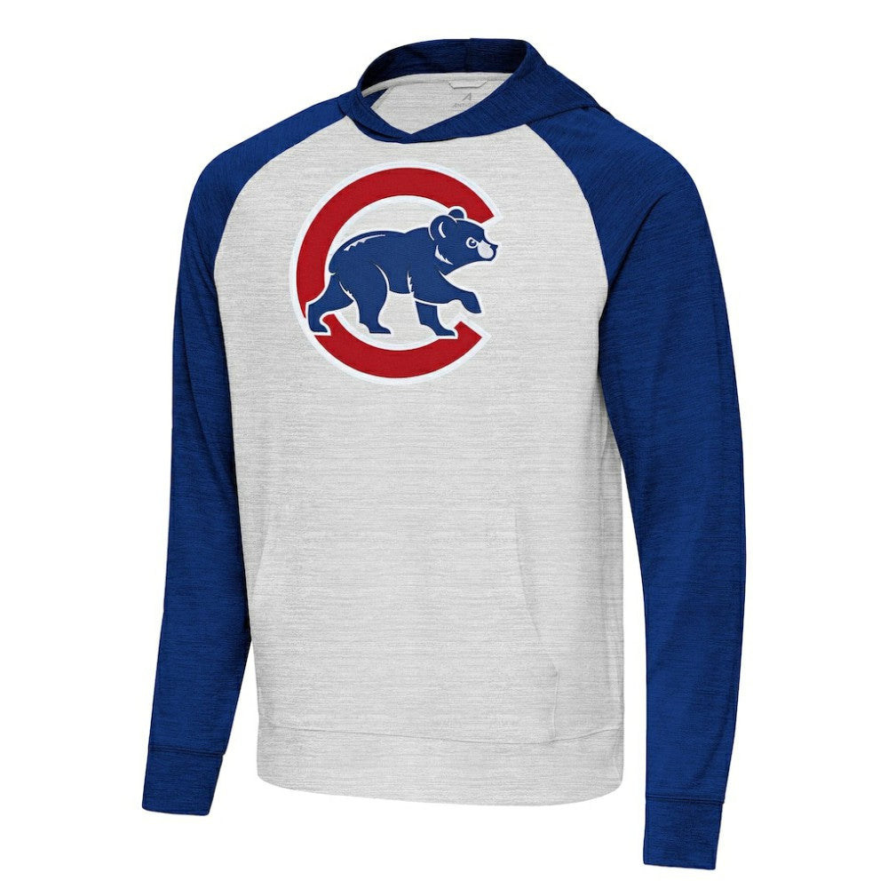 Chicago Cubs Antigua Urgent Pullover Hoodie - Royal/Gray Hoodies