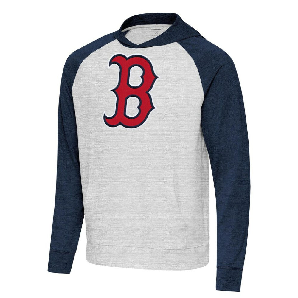 Boston Red Sox Antigua Urgent Pullover Hoodie - Heather Navy/Gray Hoodies