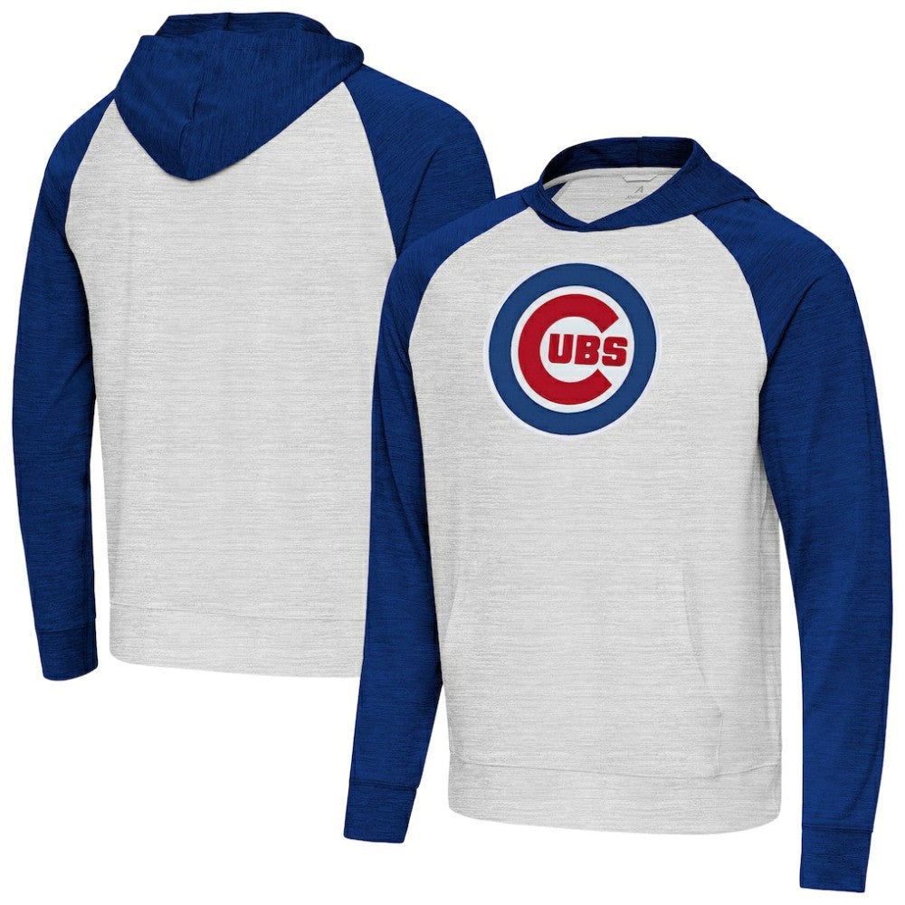Chicago Cubs Antigua Urgent Pullover Hoodie - Royal/Gray Hoodies