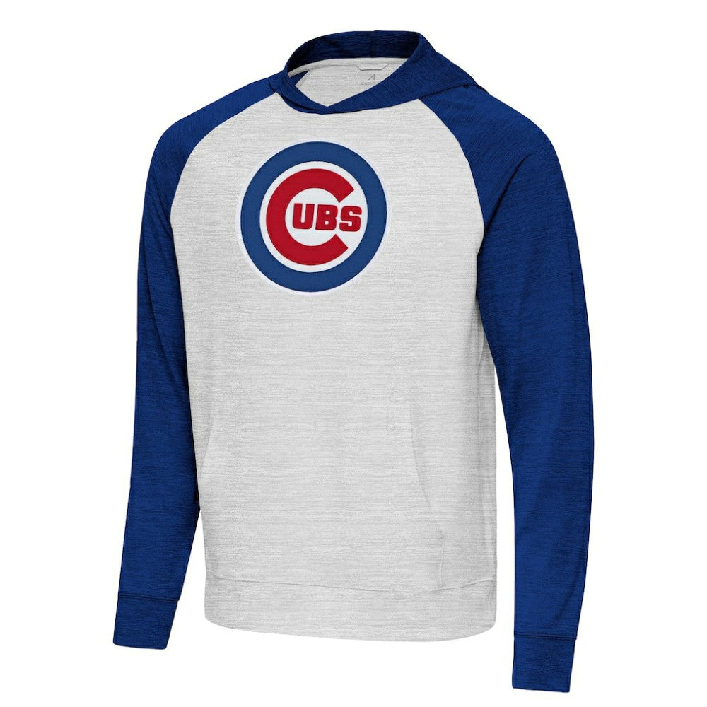 Chicago Cubs Antigua Urgent Pullover Hoodie - Royal/Gray Hoodies