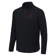 San Francisco Giants Antigua Sync Tri-Blend Quarter-Zip Pullover - Heather Black Pullover