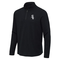 Chicago White Sox Antigua Sync Tri-Blend Quarter-Zip Pullover - Heather Black Pullover
