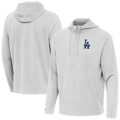 Los Angeles Dodgers Antigua Connected Quarter-Zip Pullover Hoodie - Gray Hoodies