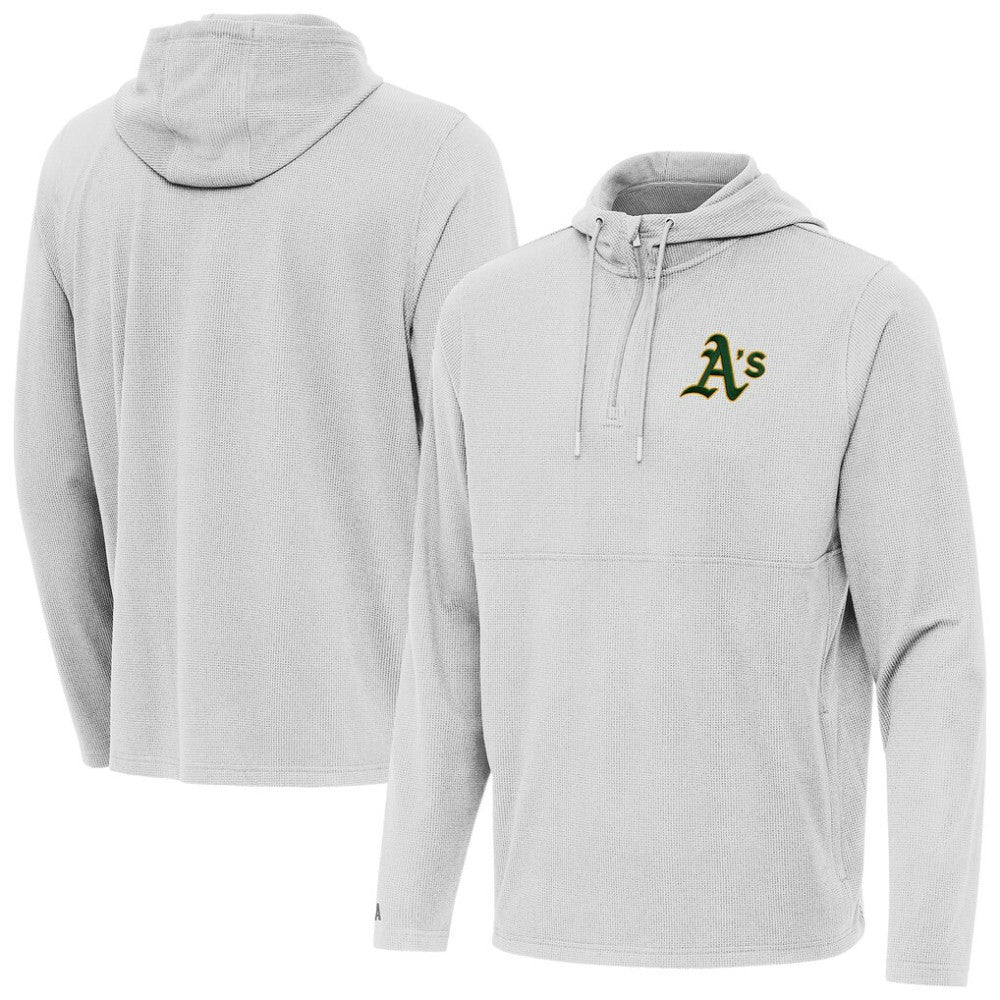 Athletics Antigua Connected Quarter-Zip Pullover Hoodie - Gray Hoodies