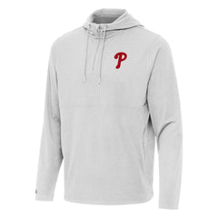 Philadelphia Phillies Antigua Connected Quarter-Zip Pullover Hoodie - Gray Hoodies