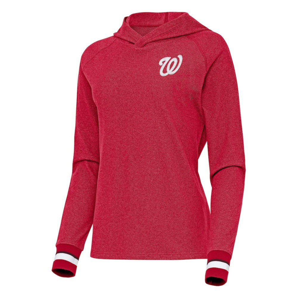 Washington Nationals Antigua Women's Trek Pullover Hoodie - Red Hoodies