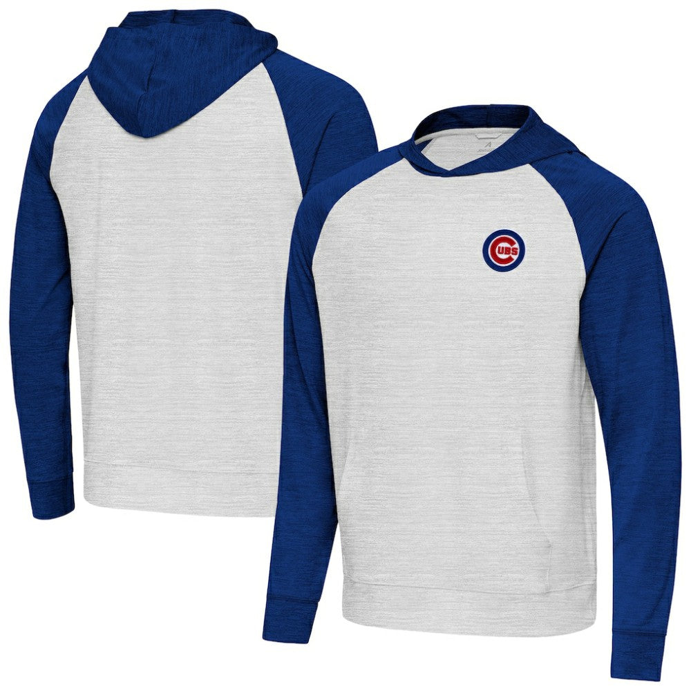 Chicago Cubs Antigua Urgent Pullover Hoodie - Royal/Gray Hoodies