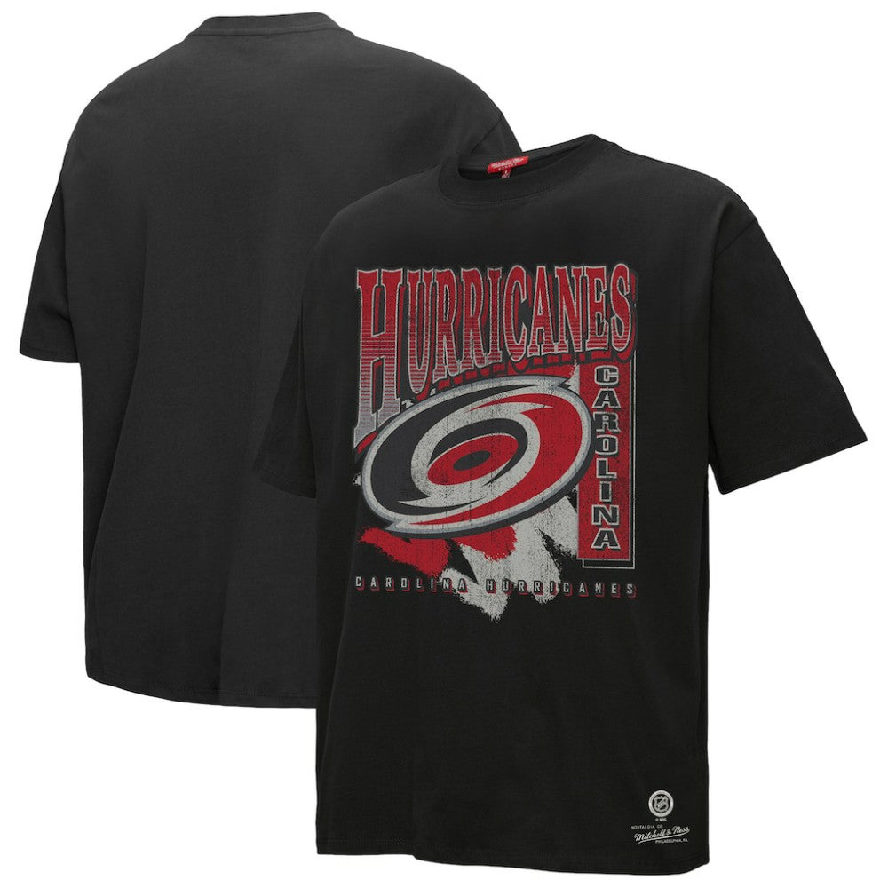 NHL Carolina Hurricanes Mitchell & Ness Women's Choppy Ice Boyfriend T-Shirt - Black