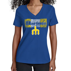 Seattle Mariners Starter Women's Team Color Shading V-Neck T-Shirt - Royal T-shirts