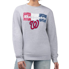 Washington Nationals Starter Women's Team Color Shading Fleece Pullover Sweatshirt - Gray Pullover