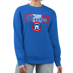 Chicago Cubs Starter Women's Team Color Shading Fleece Pullover Sweatshirt - Royal Pullover